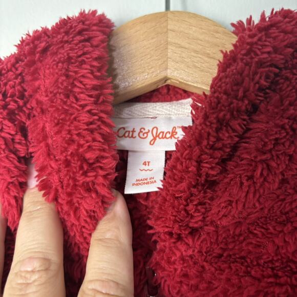 Cat And Jack Red Fuzzy Jacket - Picture 4 of 4